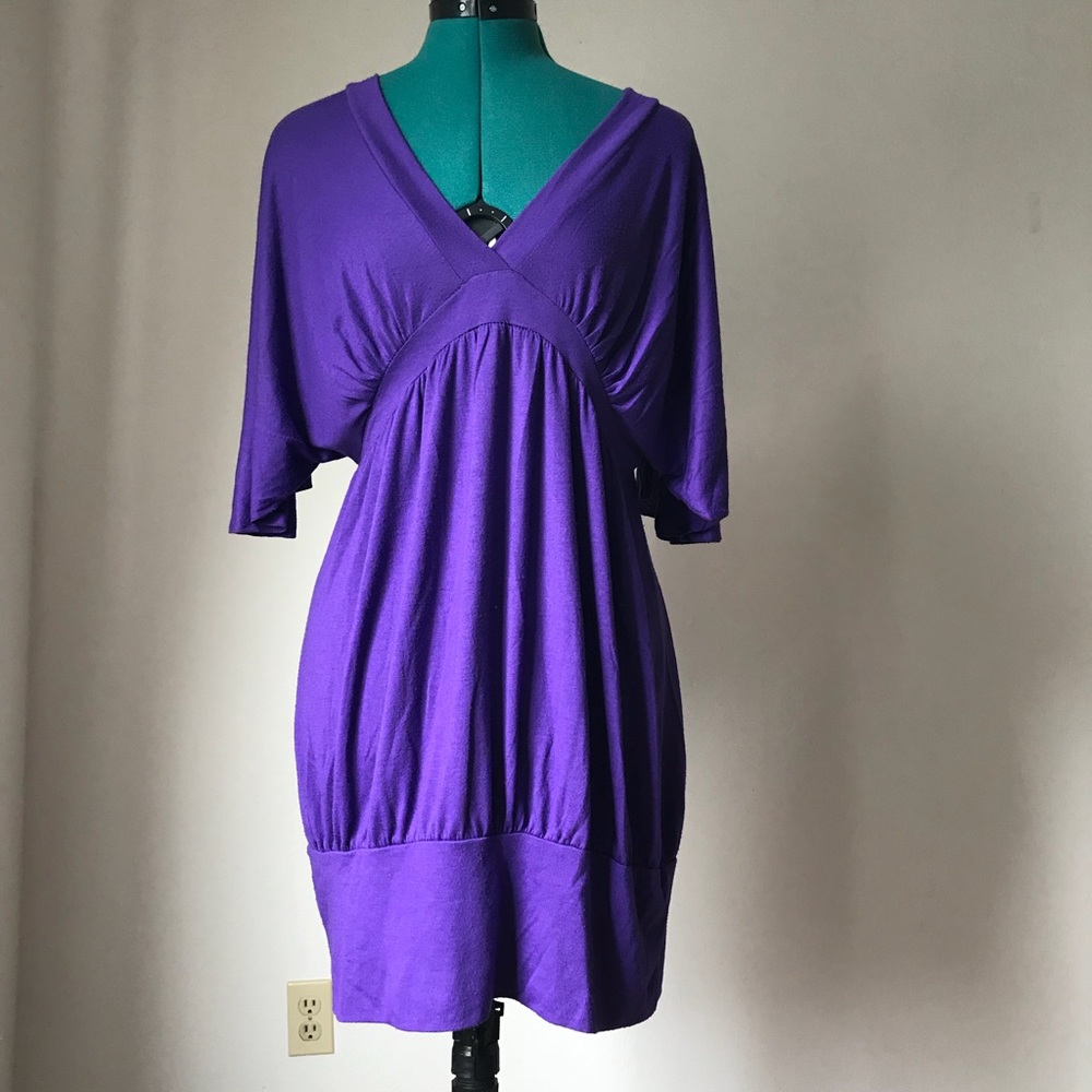 SOLD Long purple dress blouse sz L - Picture 2 of 4